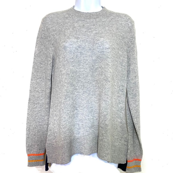 NEEDLE 100% Cashmere  pullover GRAY, NAVY & ORANGE sweater Anthropologie… - Picture 9 of 9